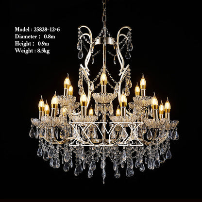 42.5" Chrome 24-Light Grand Chandelier Wedding Stage Decor