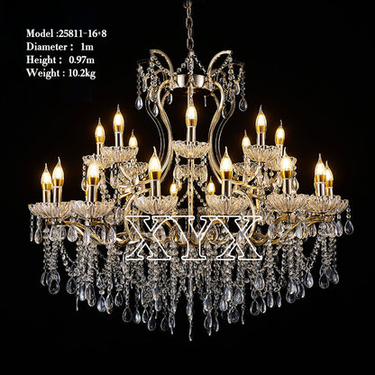 42.5" Chrome 24-Light Grand Chandelier Wedding Stage Decor
