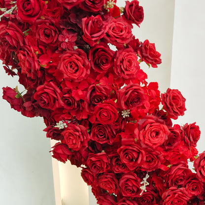 8ft Red Heart-Shaped Rose Floral Arch - Factory Custom
