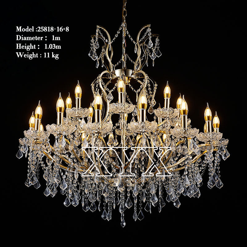 42.5" Chrome 24-Light Grand Chandelier Wedding Stage Decor