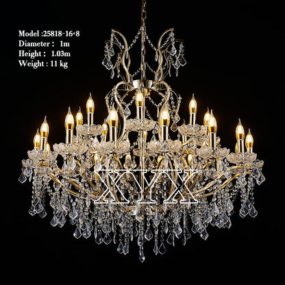 42.5" Chrome 24-Light Grand Chandelier Wedding Stage Decor