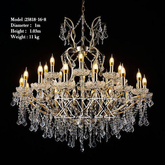 42.5" Chrome 24-Light Grand Chandelier Wedding Stage Decor