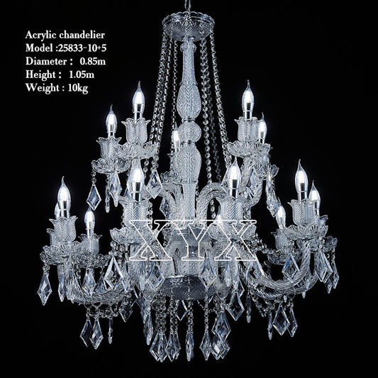42.5" Chrome 24-Light Grand Chandelier Wedding Stage Decor
