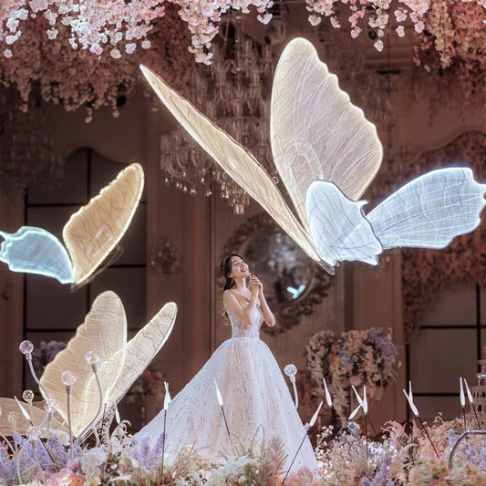 Luminous Butterfly Road Lead: Giant Floral Set Decor