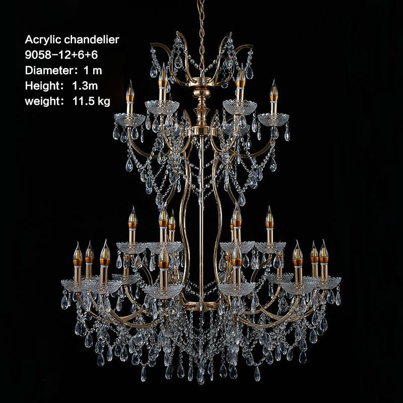 42.5" 24-Light Grand Chandelier - Wedding & Hotel Lobby Decor
