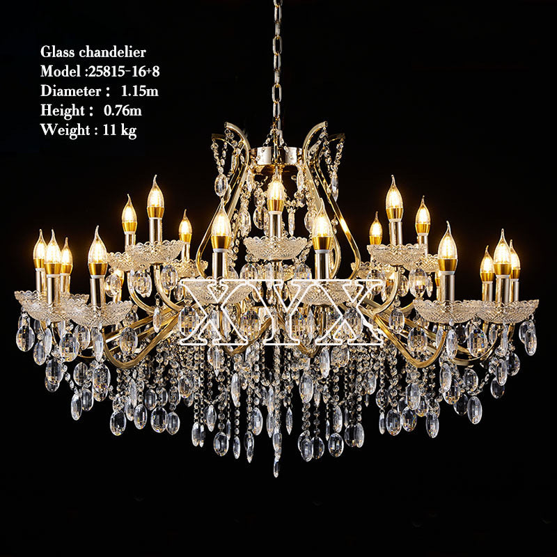 42.5" Chrome 24-Light Grand Chandelier Wedding Stage Decor