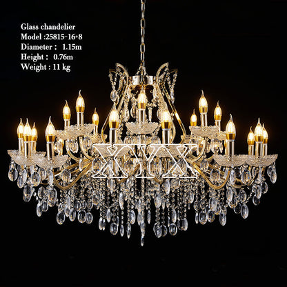 42.5" Chrome 24-Light Grand Chandelier Wedding Stage Decor
