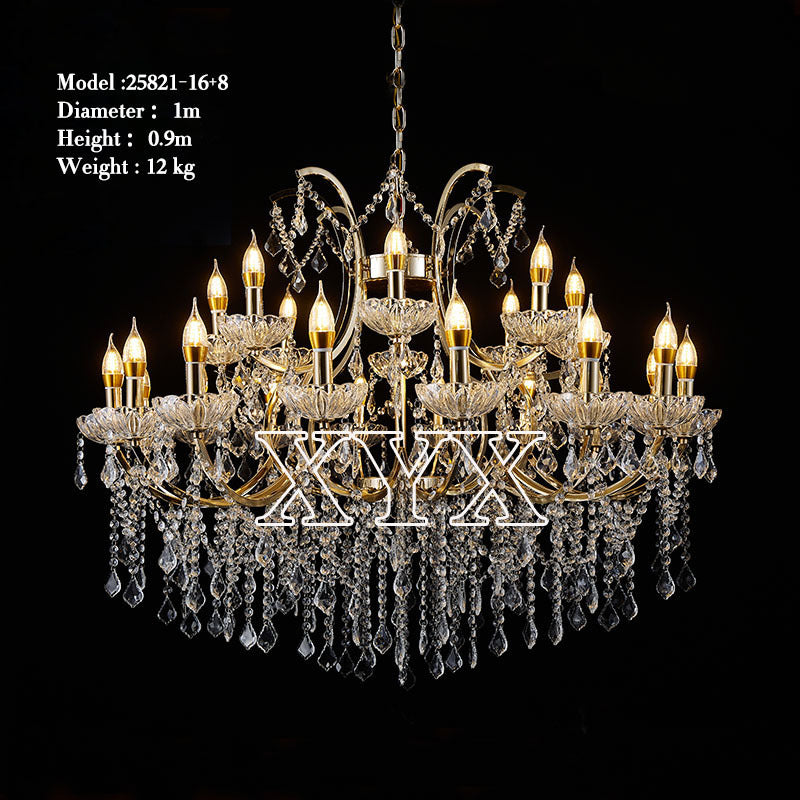 42.5" Chrome 24-Light Grand Chandelier Wedding Stage Decor Custom Factory
