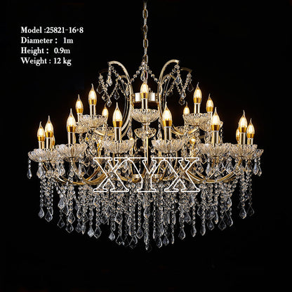 42.5" Chrome 24-Light Grand Chandelier Wedding Stage Decor Custom Factory