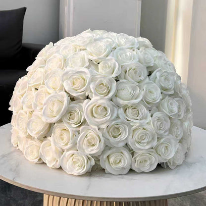 Custom Size Red 3D Silk Flower Ball Wedding Centerpiece Factory Direct