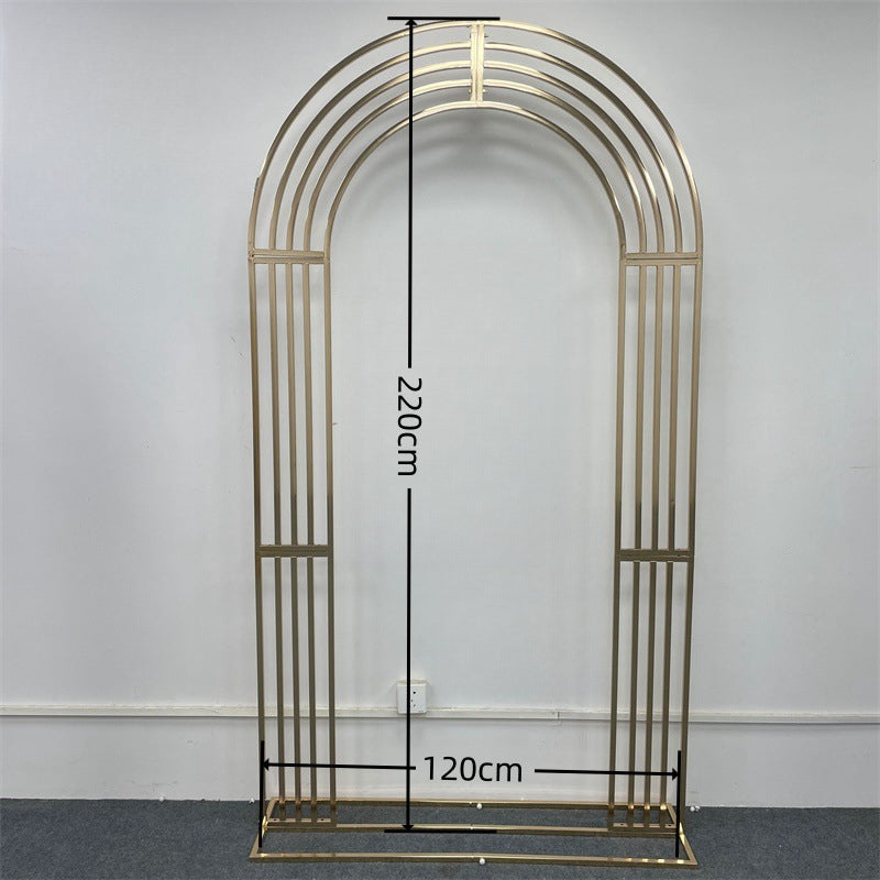 Gold Metal Square Backdrop: Wedding Arch for Events
