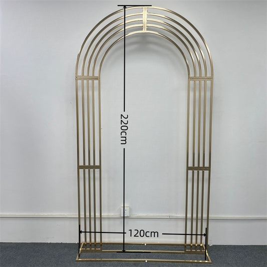 Gold Metal Square Backdrop: Wedding Arch for Events