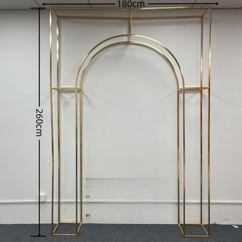 Custom Gold Metal Arch: Rectangular Backdrop for Events
