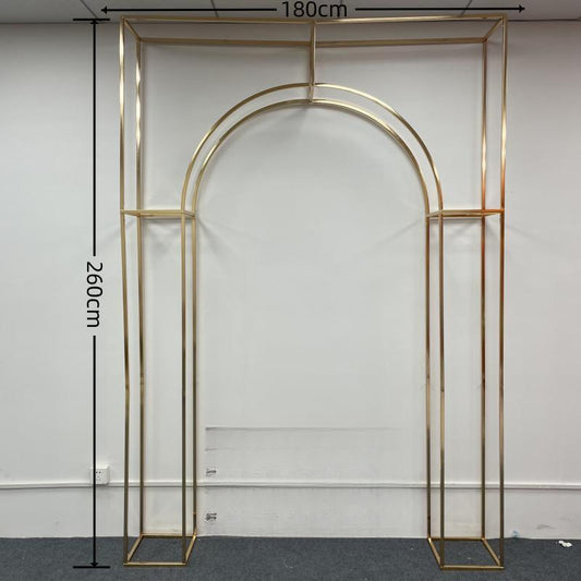 Custom Gold Metal Arch: Rectangular Backdrop for Events