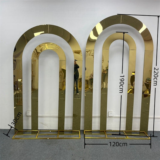 Golden Metal Wedding Arch - Luxury Backdrop Stand