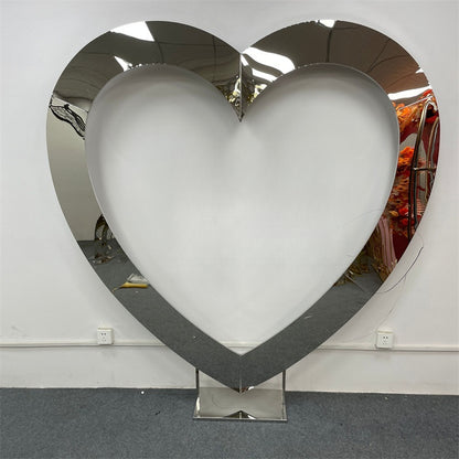 Shiny Gold Heart Wedding Arch - Stainless Steel Backdrop