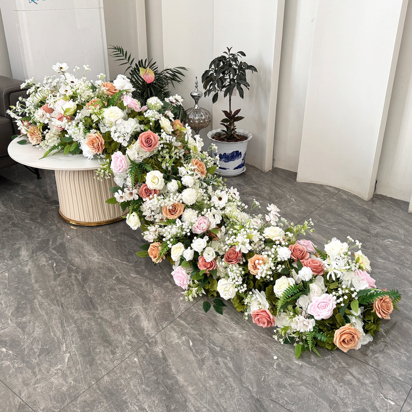 Factory Custom Wedding Floor Aisle Flower Arrangement for Wedding Decoration