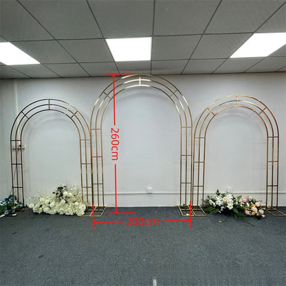 Large Gold Metal Wedding Arch - Luxury Backdrop Stand