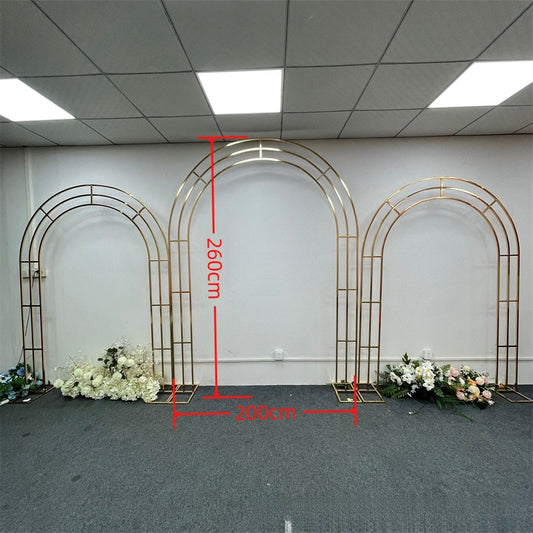 Large Gold Metal Wedding Arch - Luxury Backdrop Stand