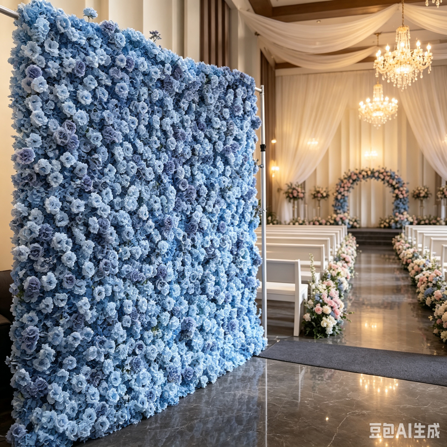 5D Silk Flower Wall - Custom 8x8ft / 4x8ft Backdrop