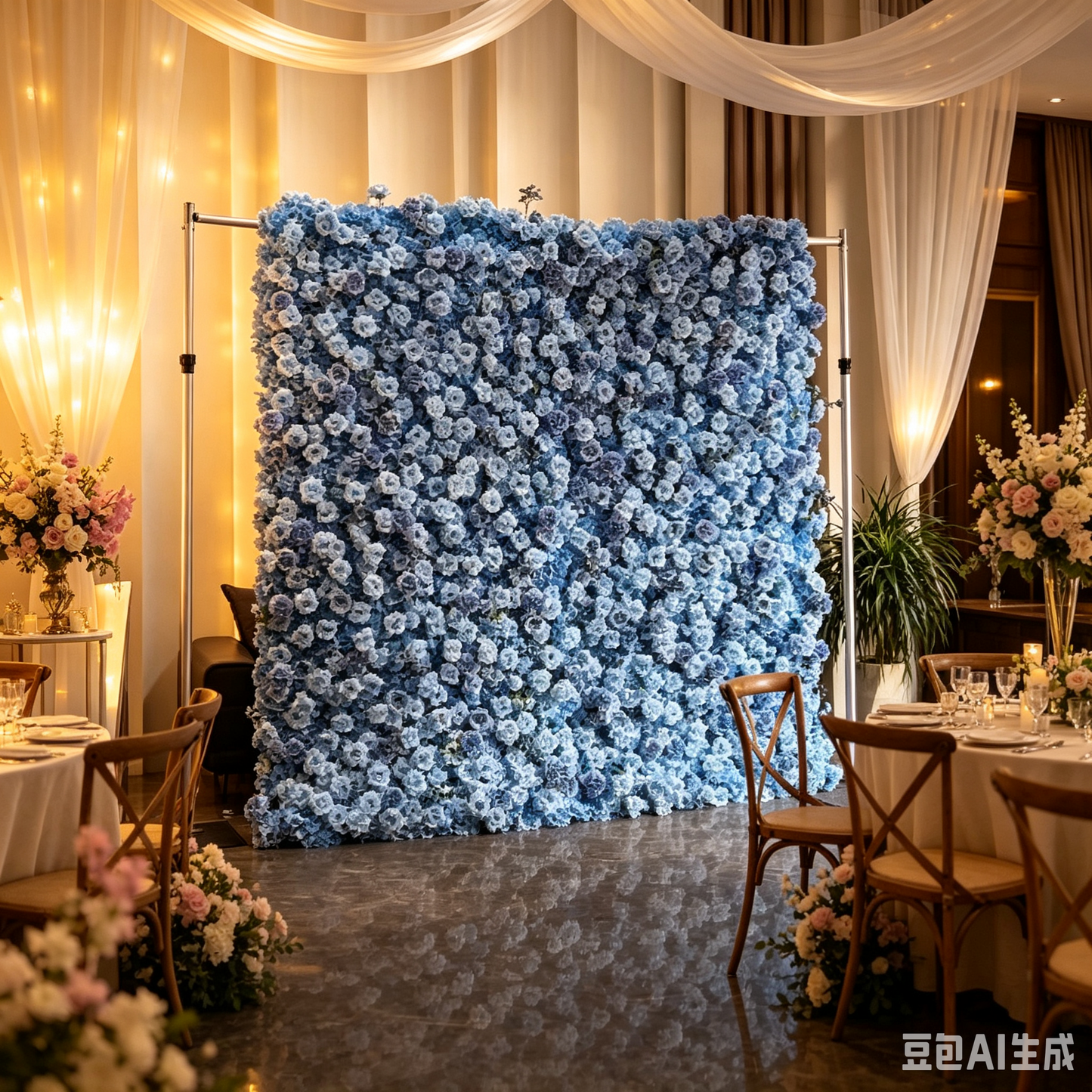 5D Silk Flower Wall - Custom 8x8ft / 4x8ft Backdrop