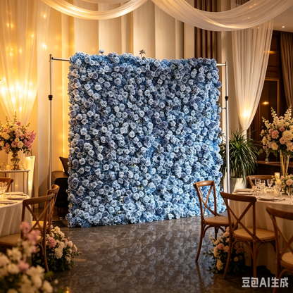5D Silk Flower Wall - Custom 8x8ft / 4x8ft Backdrop