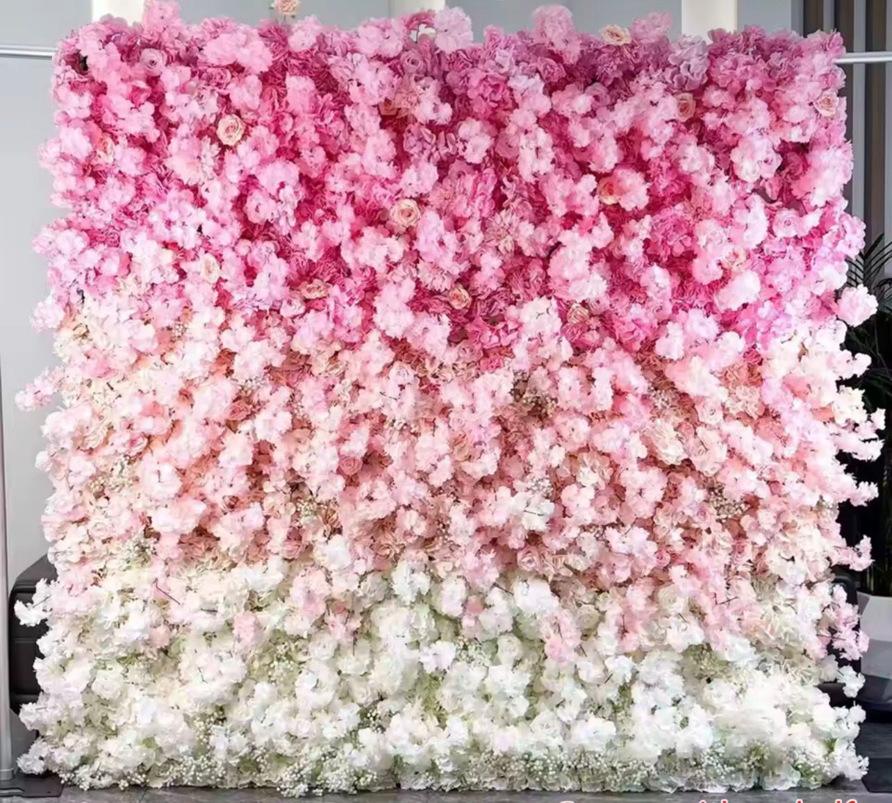 5D Silk Flower Wall - Custom 8x8ft / 4x8ft Backdrop pink