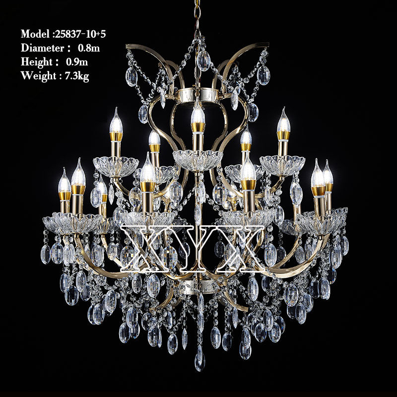 42.5" Chrome 24-Light Grand Chandelier Wedding Stage Decor Custom Factory
