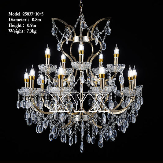 42.5" Chrome 24-Light Grand Chandelier Wedding Stage Decor Custom Factory