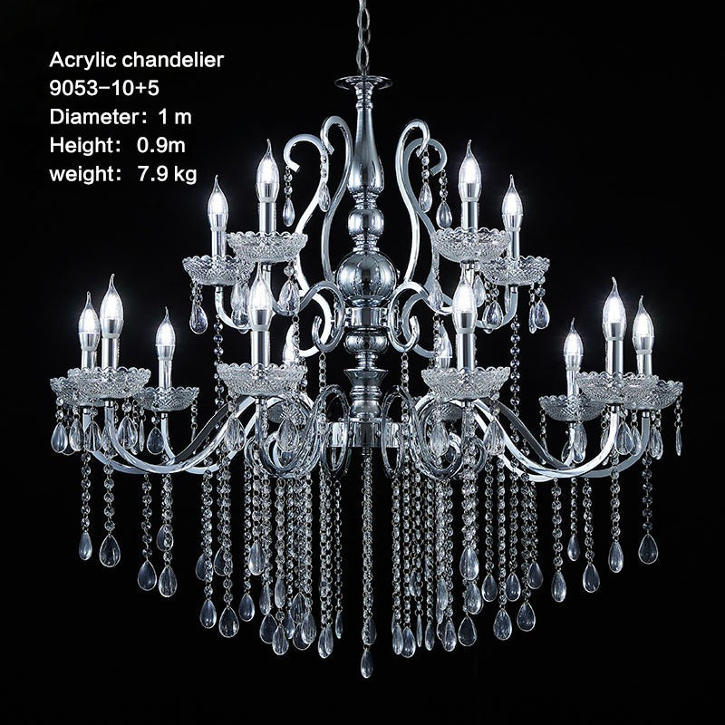 Maria Theresa Silver Chrome Chandelier - Custom Sizes Crystal Pendant
