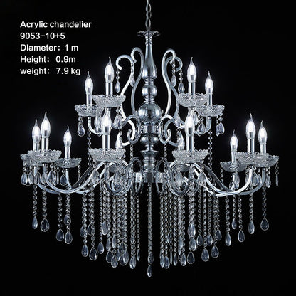 Maria Theresa Silver Chrome Chandelier - Custom Sizes Crystal Pendant