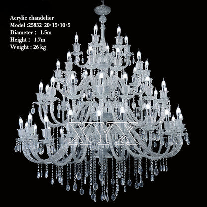 42.5" Chrome 24-Light Grand Chandelier Wedding Stage Decor Custom Factory
