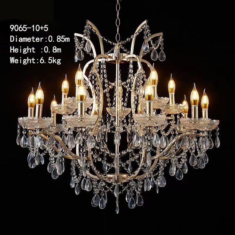Maria Theresa Silver Chrome Chandelier - Custom Sizes Crystal Pendant