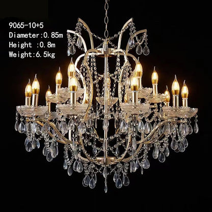 Maria Theresa Silver Chrome Chandelier - Custom Sizes Crystal Pendant