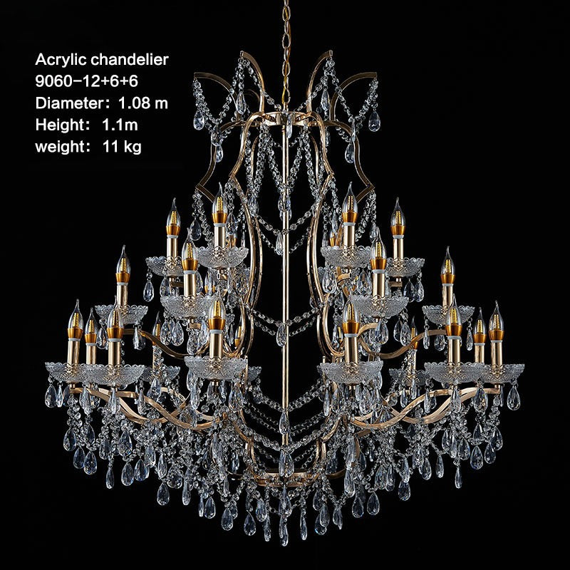Maria Theresa Silver Chrome Chandelier - Custom Sizes Crystal Pendant