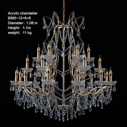 Maria Theresa Silver Chrome Chandelier - Custom Sizes Crystal Pendant