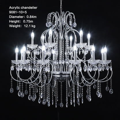 Maria Theresa Silver Chrome Chandelier - Custom Sizes Crystal Pendant