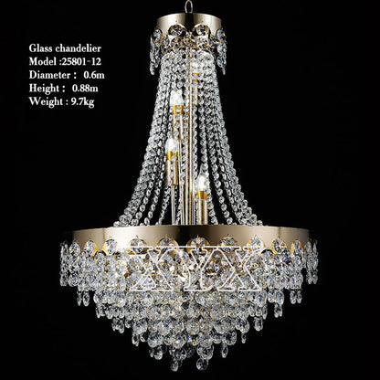 Modern Black & Gold Crystal Chandelier for Grand Decor