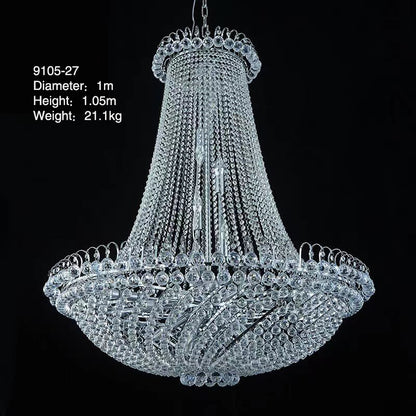 Modern Black & Gold Crystal Chandelier for Grand Decor