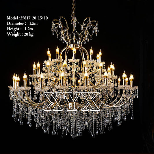 42.5" Chrome 24-Light Grand Chandelier Wedding Event Foyers Factory Direct