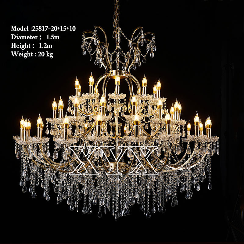 42.5" Chrome 24-Light Grand Chandelier Wedding Event Foyers Factory Direct