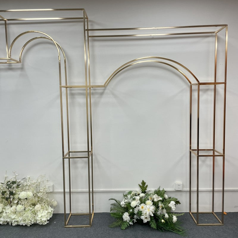 Heavy-Duty Mirror Gold Arch - 3D Stainless Steel Pro Backdrop Stand