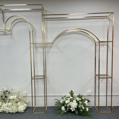 Heavy-Duty Mirror Gold Arch - 3D Stainless Steel Pro Backdrop Stand