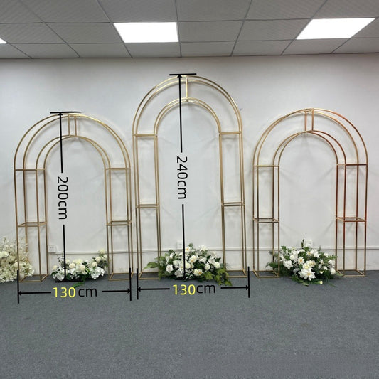 Custom Size Shiny Gold Wedding Arch Ceremony Photo Booth
