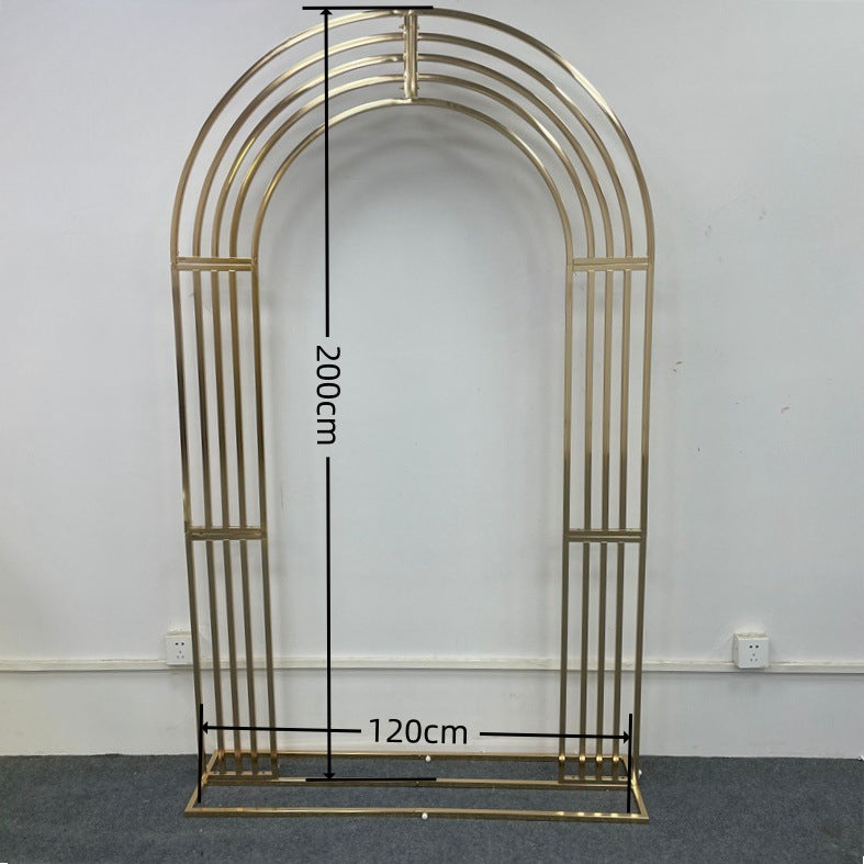 Gold Metal Square Backdrop: Wedding Arch for Events
