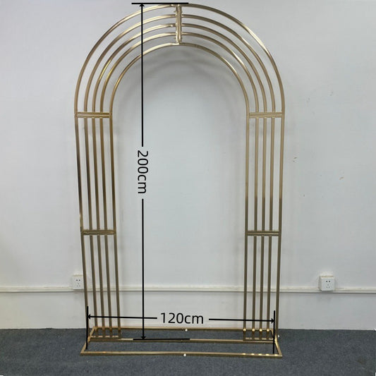 Gold Metal Square Backdrop: Wedding Arch for Events