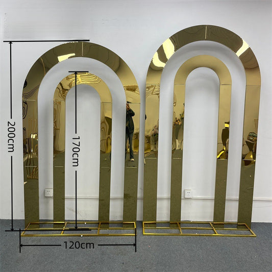 Golden Metal Wedding Arch - Luxury Backdrop Stand