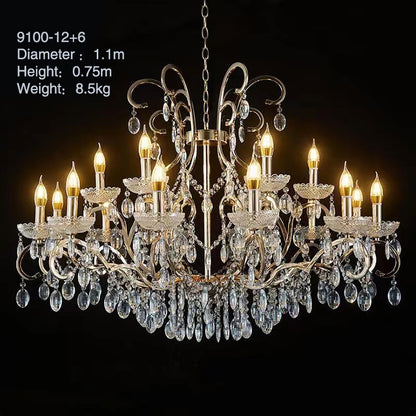 Modern Black & Gold Crystal Chandelier for Grand Decor