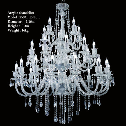 42.5" Chrome 24-Light Grand Chandelier Wedding Event Foyers Factory Direct