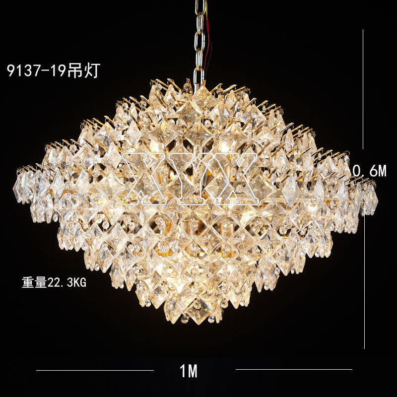 Modern Black & Gold Crystal Chandelier for Grand Decor